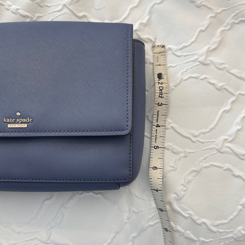 Kate Spade Blue Crossbody Classic Flap Purse Handbag Bag - Picture 4 of 16